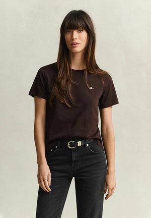 GANT, REG SHIELD SS T-SHIRT - T-shirt basic - deep brown