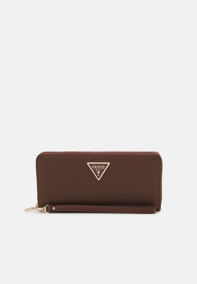 Guess LAUREL LARGE ZIP AROUND - Lompakko - brown