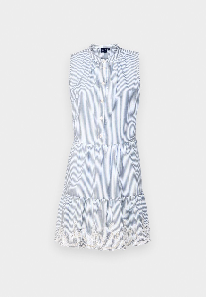 gap tiered shirt dress Women's Lace-Trim Tiered Midi Shirtdress by Gap Fresh White Size XXS