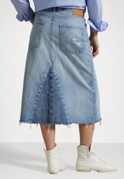 Polo Ralph Lauren PANELED DENIM A LINE SKIRT - Fustă în formă de A - lindale wash