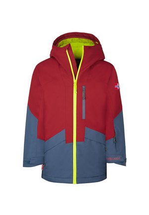 KONGSBERG - Ski jacket - carmin red/mystic blue/glow green