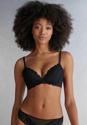 TIZIANA PRETTY FLOWER - Triangle bra - schwarz black