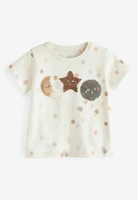Next SHORT SLEEVE SEQUIN REGULAR FIT - T-shirts print - cream moon and stars