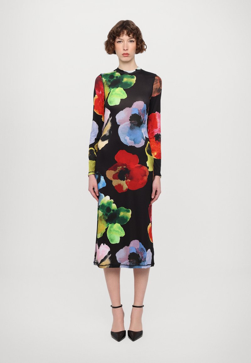 Stine Goya - LONG SLEEVE  - Jersey dress - watercolor bloom, Enlarge