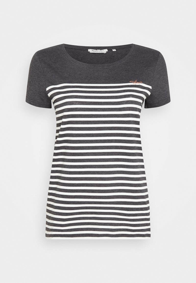 Damen T-Shirts | TOM TAILOR DENIM RELAXED TEE T-Shirt print dark grey/white/anthrazit - GB59995 Damen T-Shirts | TOM TAILOR DENIM RELAXED TEE T-Shirt print dark grey/white/anthrazit - GB59995