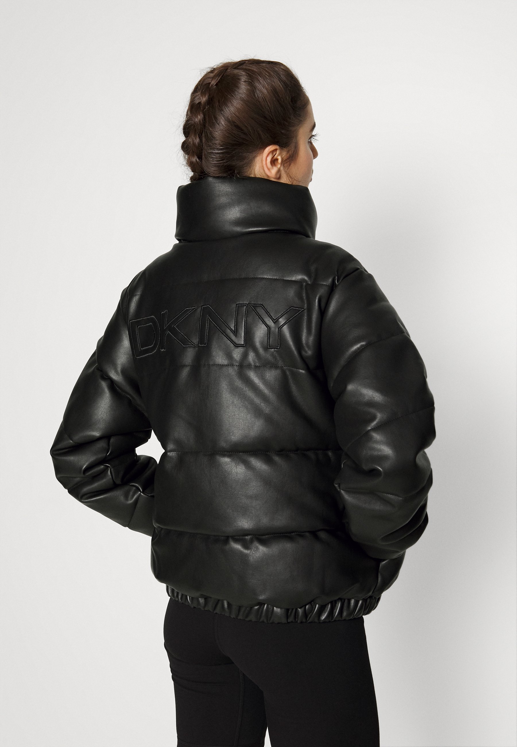 funnel neck down coat