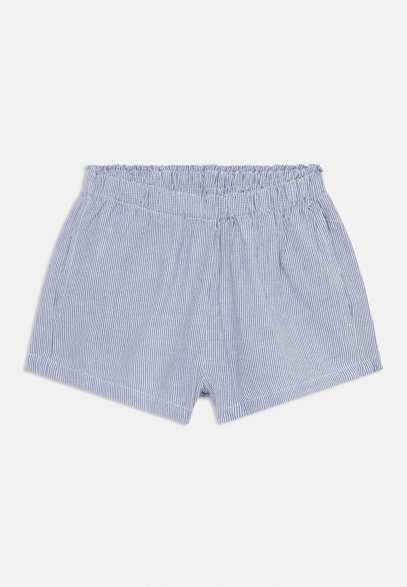 Stripede shorts med elastisk liv, laget av lett stoff i blått og hvitt, med løs passform og to sidelommer.