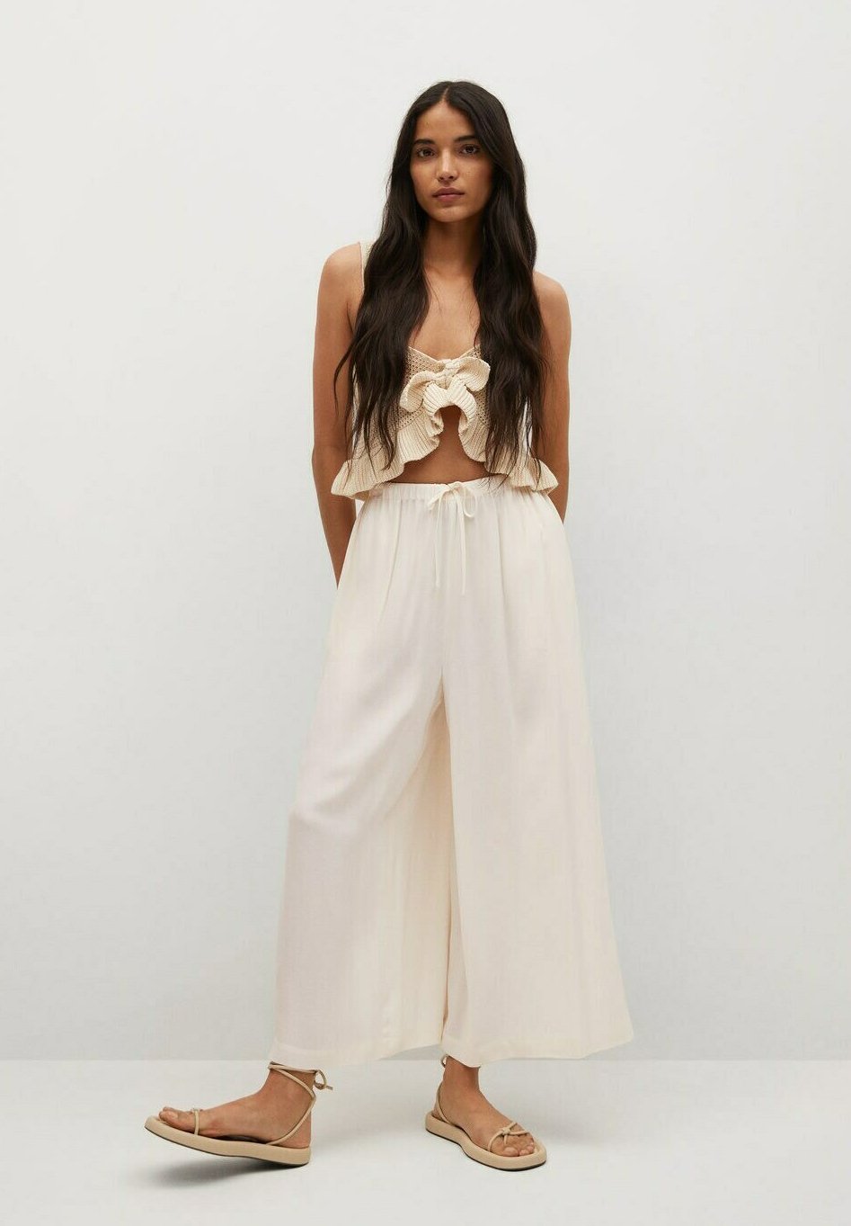 Mango FLUID CULOTTE - Broek - off white/crème - Zalando.nl