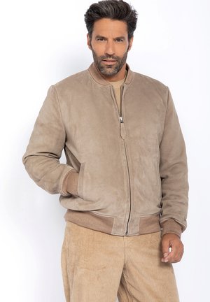 Giacca di pelle - beige foncé