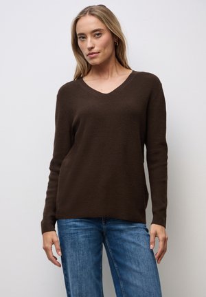 BASIC V-NECK - Pullover - braun