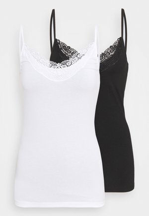 VMINGE LACE SINGLET 2 PACK - Débardeur - black/bright white