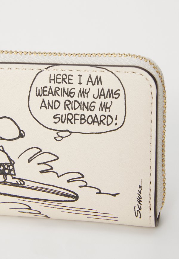 PEANUTS NEWSPAPER PRINT SMALL ZIP AROUND CARD CASE - Wallet - chalk3