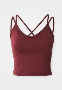 Bordo krojeni sportski top s tankovima s tankim dvostrukim trakama koje se križaju na leđima i malim Puma logom na prsima.