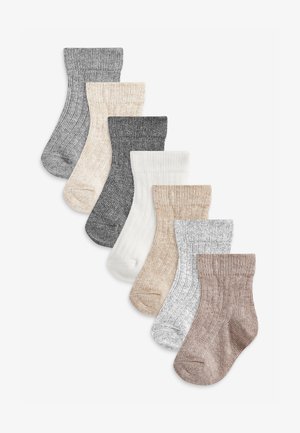 7 PACK RIB SOCKS - Socken - Monochrome