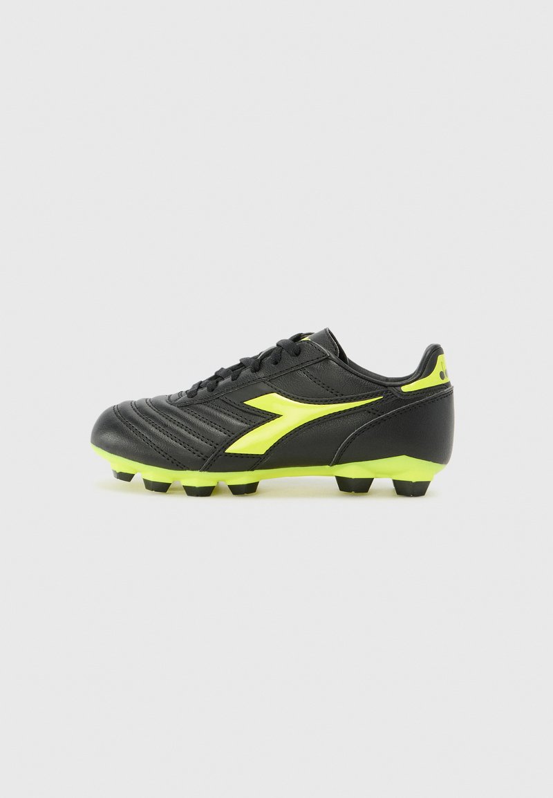 Diadora BRASIL ICON UNISEX - Fotballsko til fast underlag - black/fluo yellow