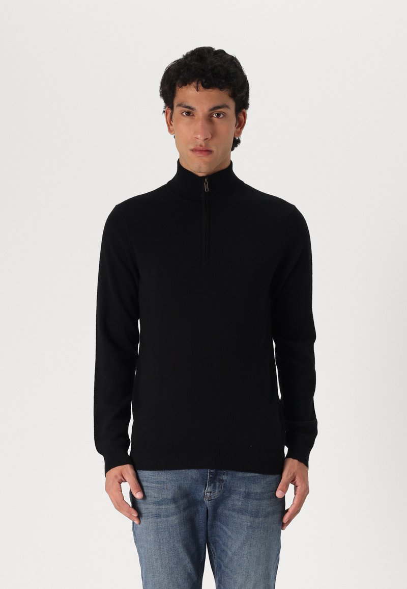 Davida Cashmere MAN HALF ZIP - Džemperis - black