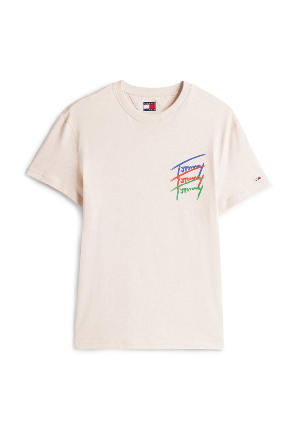 REG TWISTED SIGNTR EXT - Print T-shirt - oat marl htr4