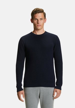 FALKE, Basic Crew Neck Cotton Structure - Trui - light greymel