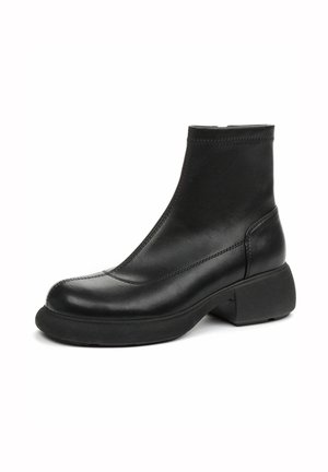 Enkellaarsjes met plateauzool - black