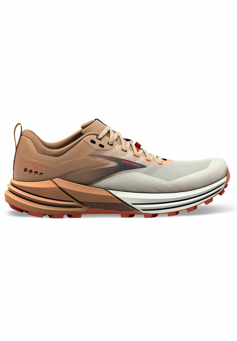 Brooks CASCADIA 16 Obuwie do biegania Szlak white biscuit rooibos
