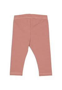 Růžové bavlněné legíny s pohodlným elastickým pasem, rovnými nohavicemi a prošitými lemy, vhodné pro každodenní nošení.