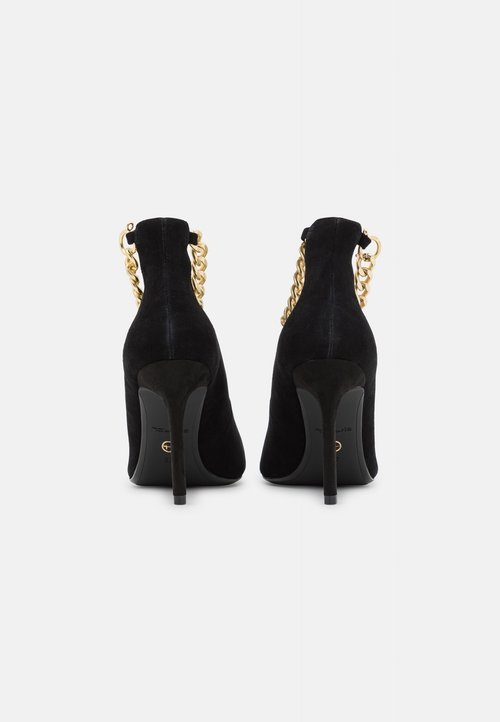 Escarpins SAN MARINA Noir Et Doré - Talons Aiguilles 10 Cm - Taille 37 (cuir Intérieur/extérieur)