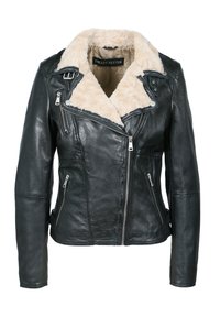 BIKER PRINCESS - Chaqueta de cuero - black beige