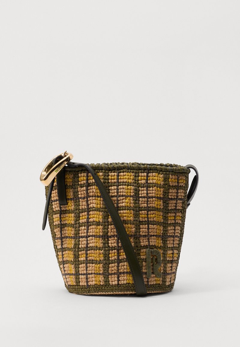 Rabanne Soma ar siksnu pāri ķermenim - tartan/naturel/kaki