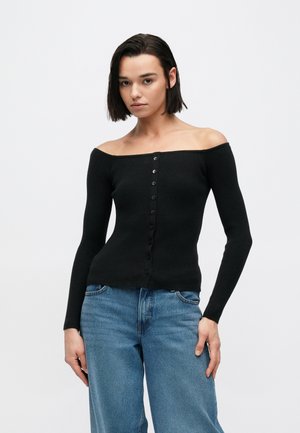 BUTTON - Top dugih rukava - black