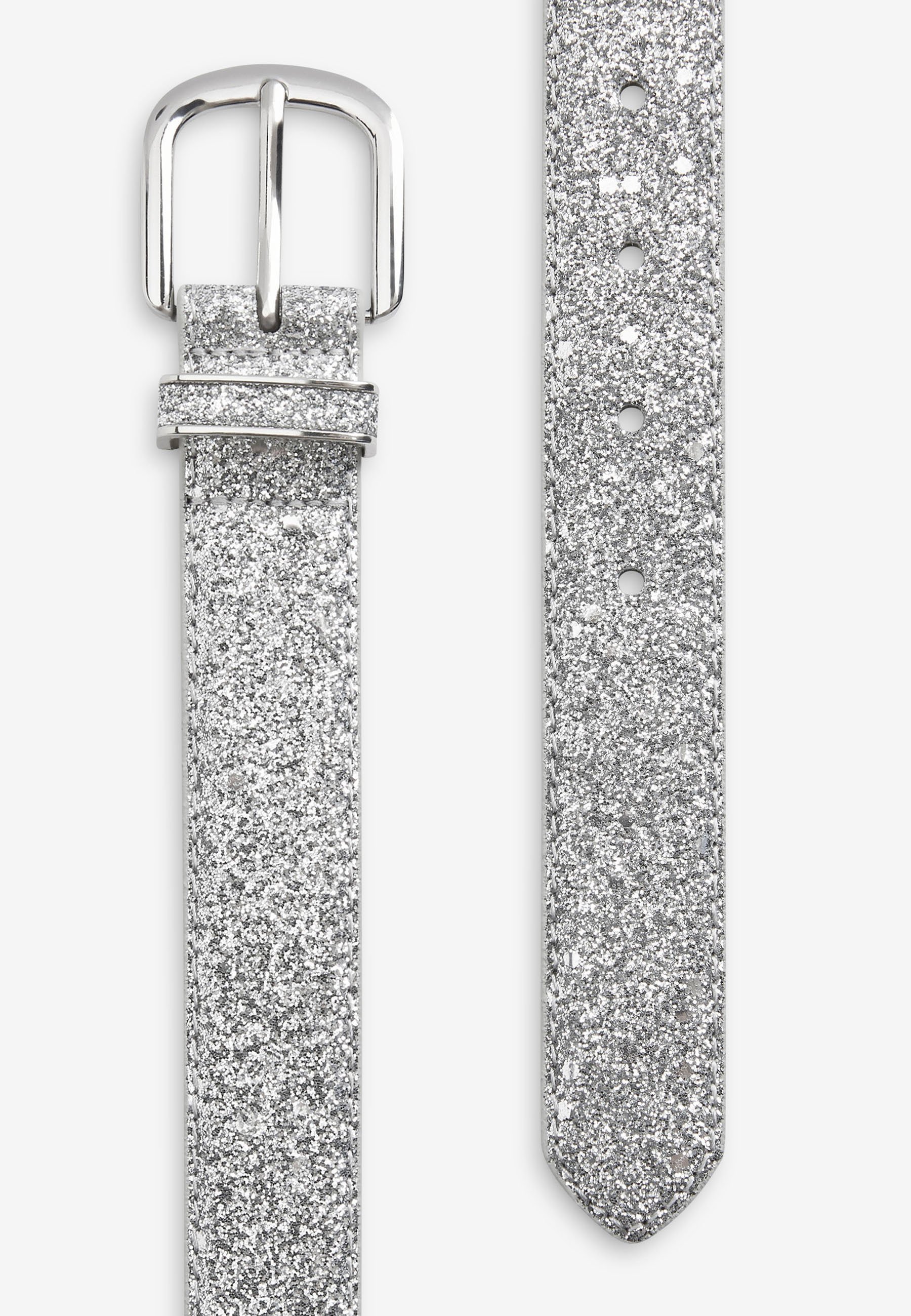 silver glitter belt