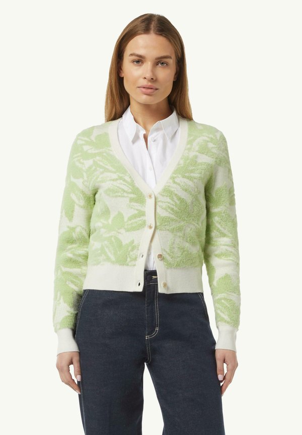 JACQUARD MIT EFFEKT - Strickjacke - weiß