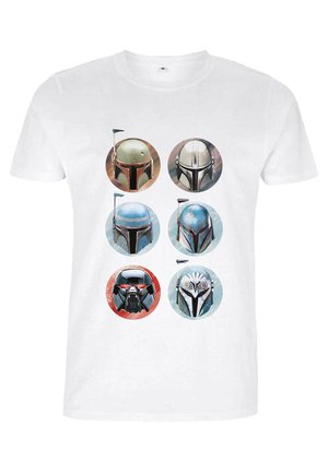 STAR WARS: THE MANDALORIAN HELMETS UNISEX - T-shirt z nadrukiem