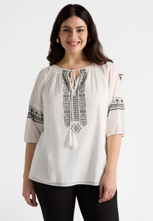 CON RICAMI ETNICI - Blouse - bianco