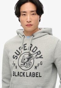 Superdry & Co LABEL - Hoodie - grey marl