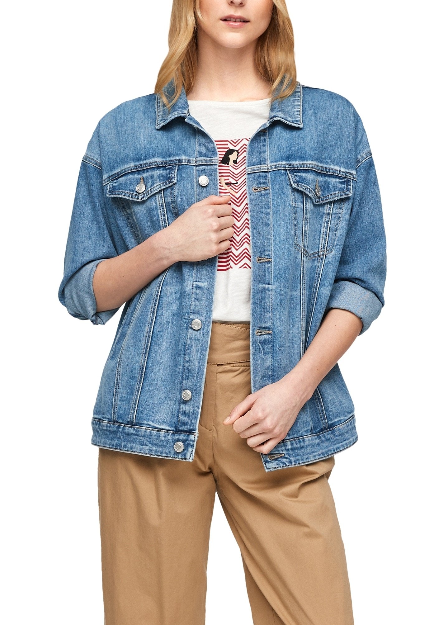 s oliver jeansjacke mit perlen