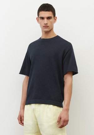 KURZARM AUS BIO-BAUMWOLL-LEINEN-MIX - Jumper - dark navy