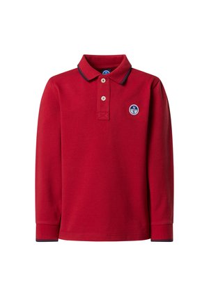 WITH COLLAR LETTERING - Polo - dark red