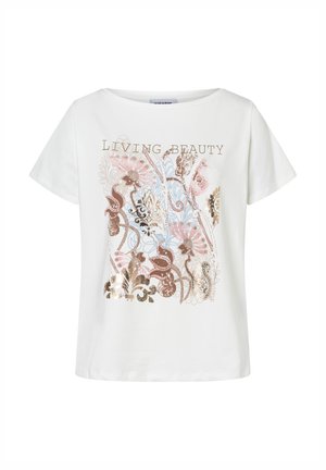 More & More, MORE & MORE LOCKERES KURZARMSHIRT, KUNSTVOLLER PRINT - Print T-shirt - off white