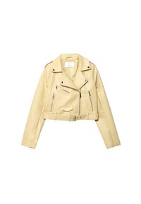 Imitatieleren jas - light yellow