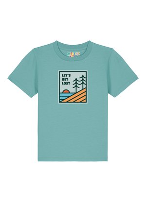 watapparel T-Shirt print - teal monstera