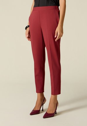 Oltre, PANTALONI REGULAR IN TESSUTO CRÊPE - Broek - bordeaux