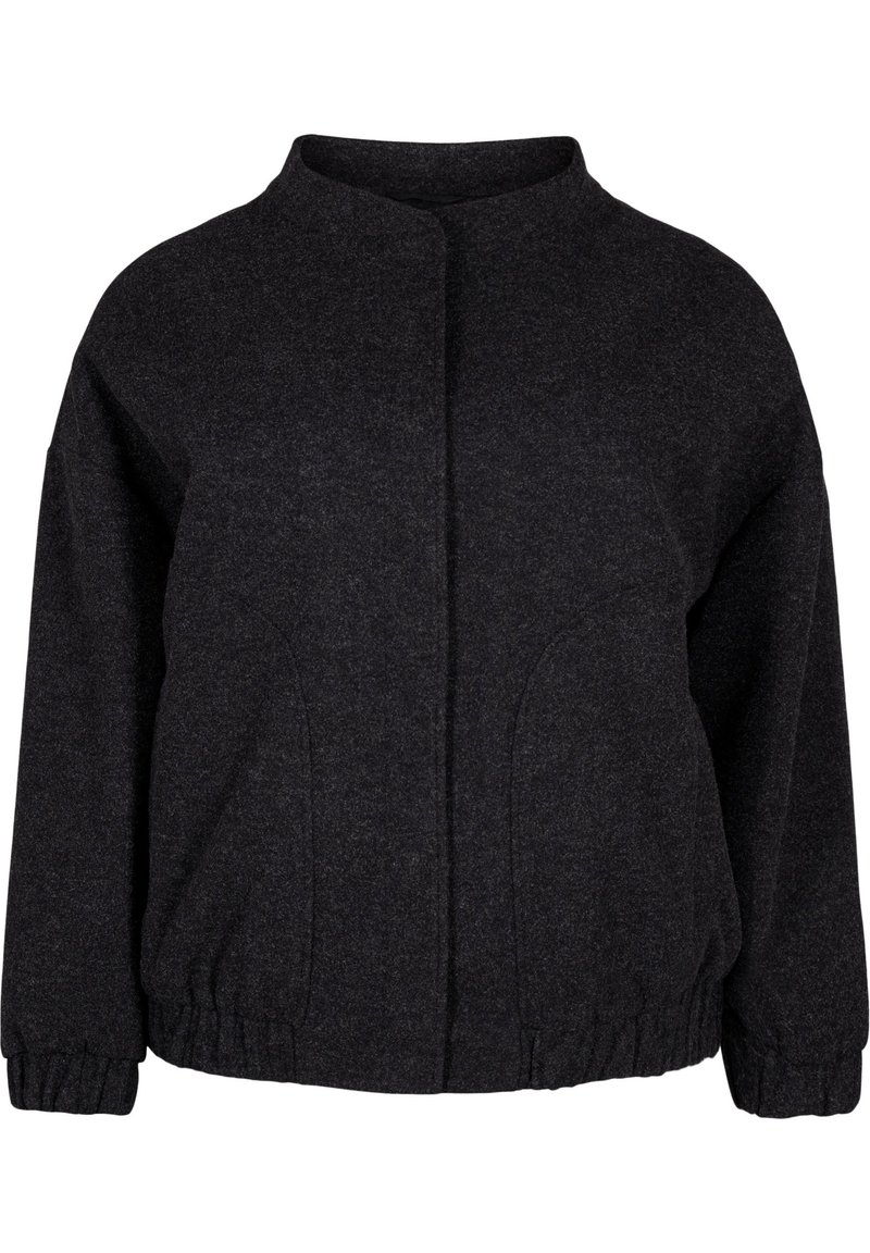 Zizzi Bomberjacks donkergrijs gemêleerd