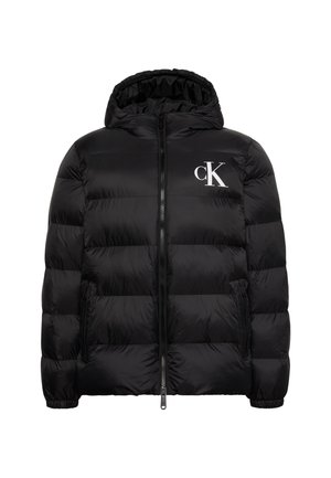 Calvin Klein Jeans, LS LTWT NYLON PADDED HOODED PUFF - Vinterjakker - black