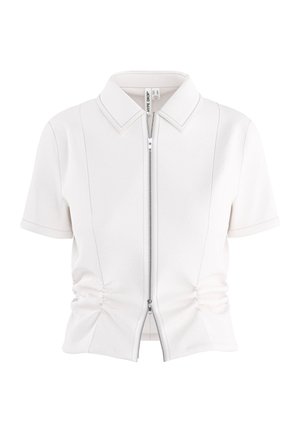 HYPEDROP, Short sleeved HDNICOLETTE GATHERED ZIP - Πουκαμίσα με κουμπιά - white