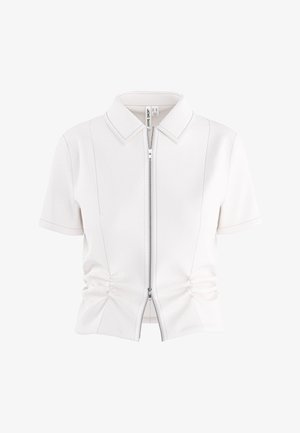 HYPEDROP, Short sleeved HDNICOLETTE GATHERED ZIP - Πουκαμίσα με κουμπιά - white