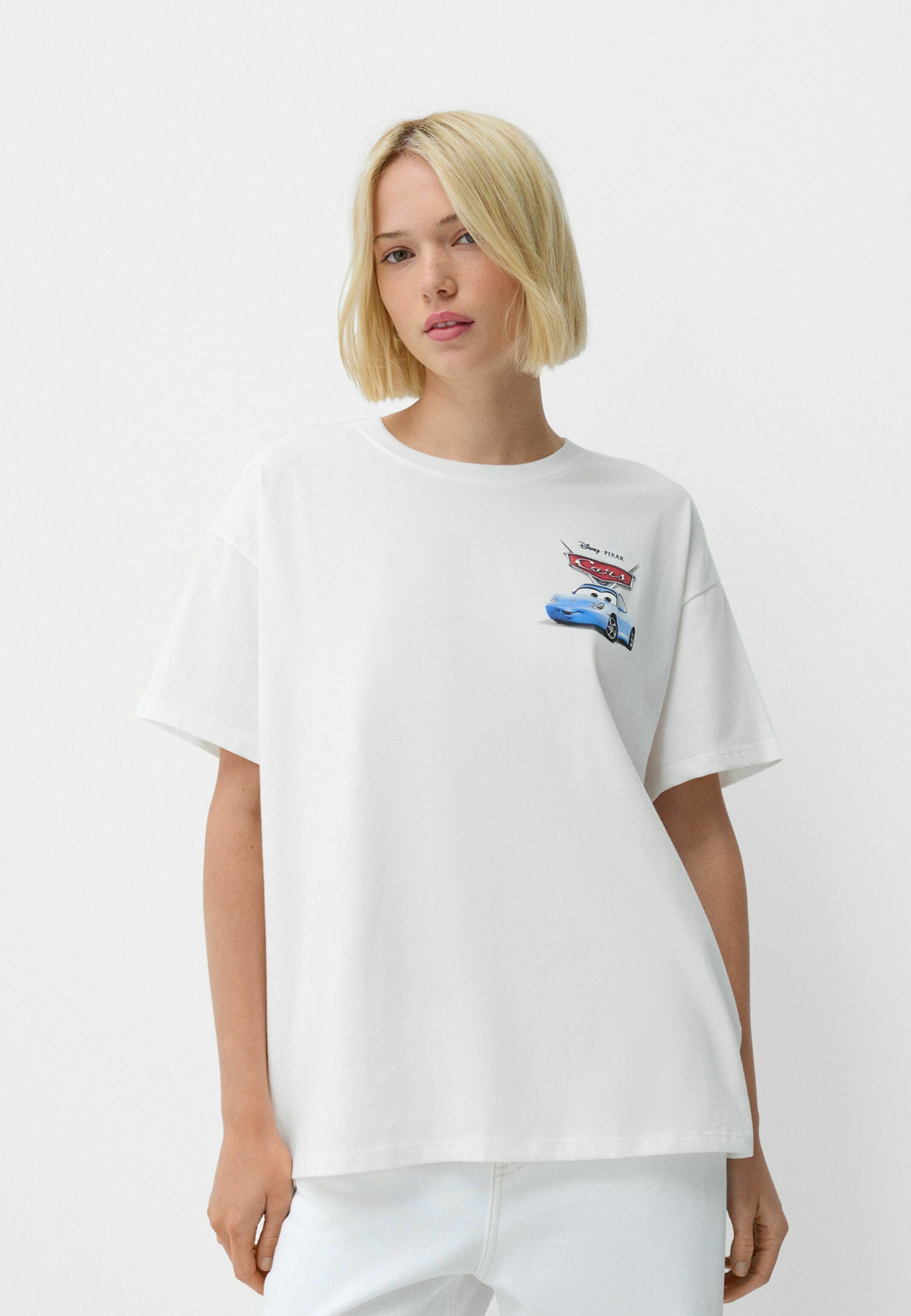 【BERSHKA】SHORT SLEEVE Tシャツ ベルシュカ Bershka Short sleeve t-shirt with print in white | ASOS