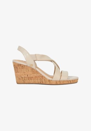 Dune London, WF KAMIES METALLIC LEATHER - Sandales à talons hauts - ecru
