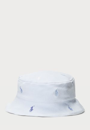 Hele hallist puuvillast ämbritokk müts, millel on erinevates toonides tikitud ponilood. Ümmargune kroon ja laiem, pehme ääreosa pakuvad mitmekesist kaitset.