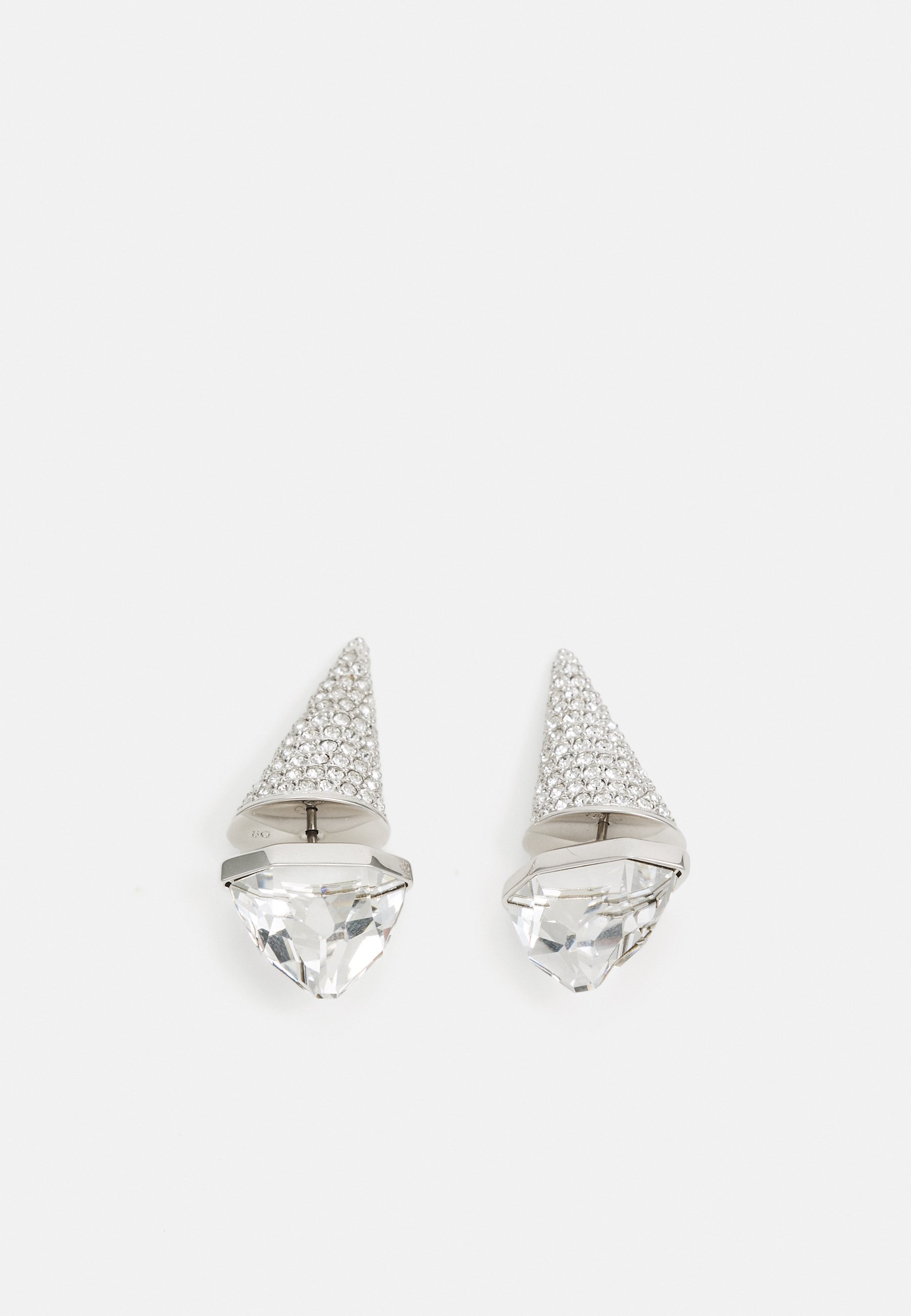 Boucles D'oreilles Clous Argenté Avec Cristal & Strass - Neuf Avec étiquettes