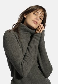 Just Cashmere LUCIE TURTLE NECK YARNS - Strickpullover - mottled anthracite